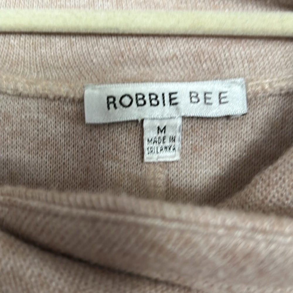 ROBBIE BEE Cream Blend Short Sleeve Cowl Neck Sweater A-LineDress, Sz Medium,GUC - Picture 3 of 10